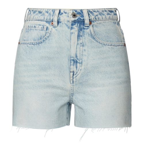 Buffalo David Bitton Super High Rise Joanna Bleached Down Shorts - BL15909 Color INDIGO