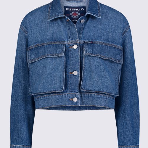 Buffalo David Bitton Teagan Women's Boxy Denim Jacket in Authentic Blue - BL15957 Color 