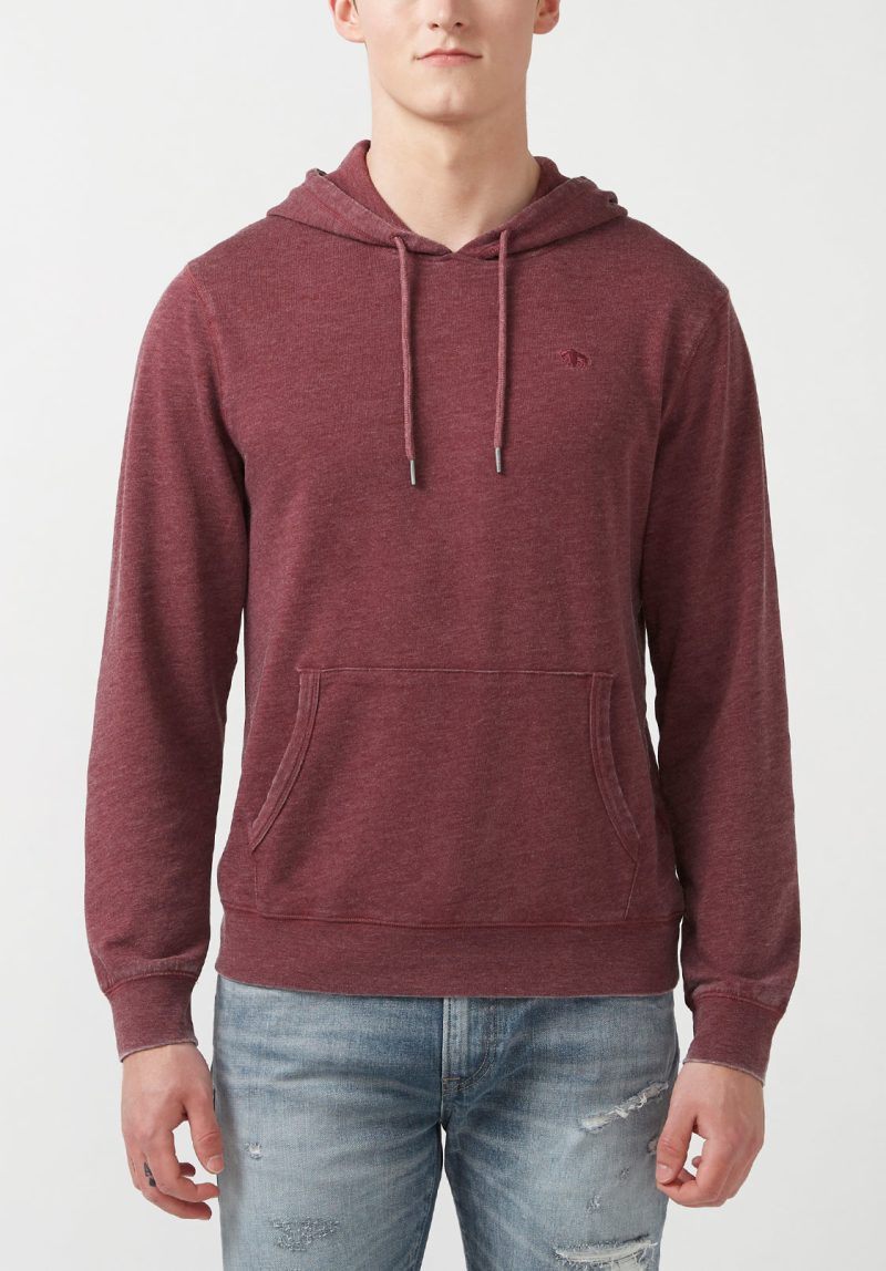 Buffalo David Bitton Farman Dark Red Men’s Sweatshirt - BM24171 Color ZINFANDEL