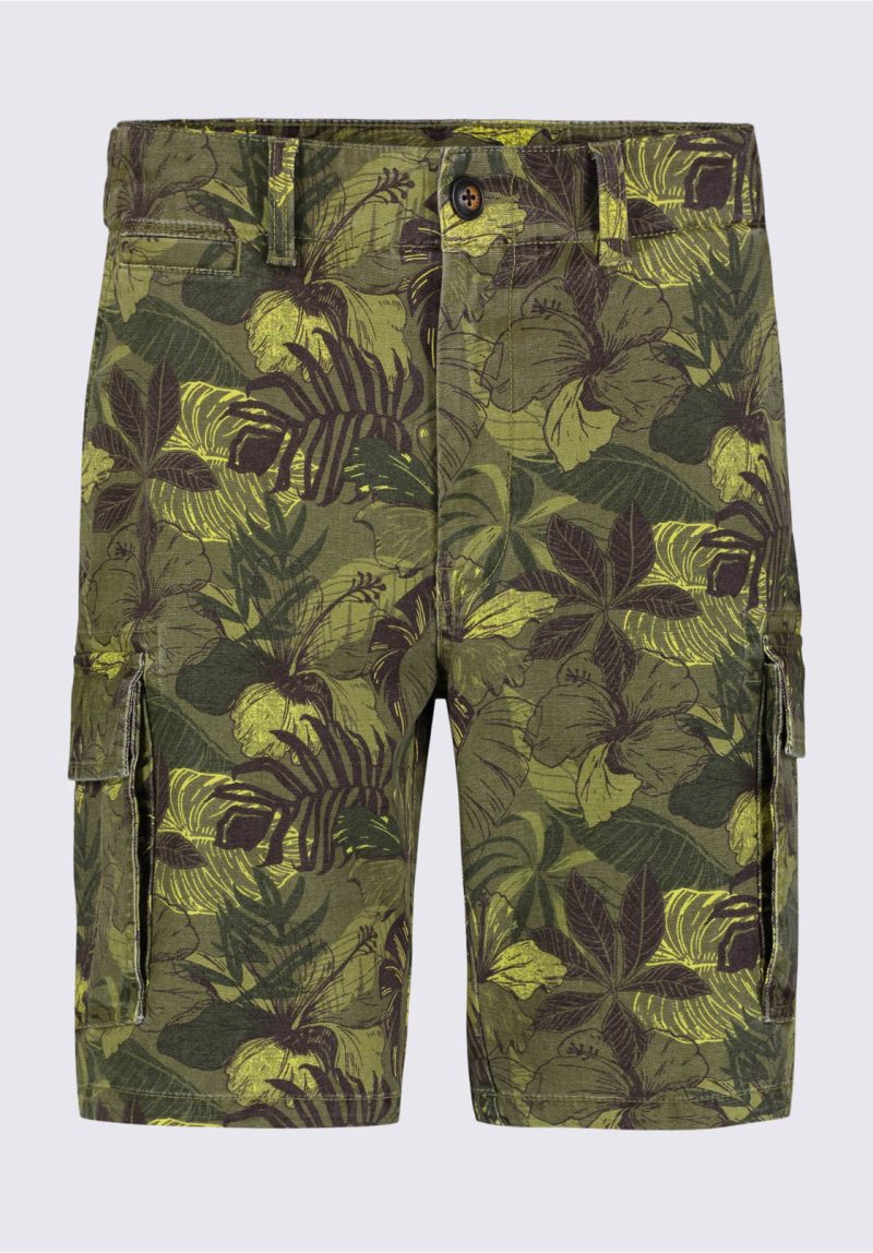 Buffalo David Bitton Hackman Men's Cargo Shorts in Sphagnum Green Print - BM24265 Color SPHAGNUM