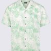 Buffalo David Bitton Suresh Men's Short Sleeve Camp Shirt, Beige with Green Print - BM24293 Color