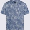 Buffalo David Bitton Suresh Men's Short Sleeve Camp Shirt, Mirage Blue - BM24293 Color