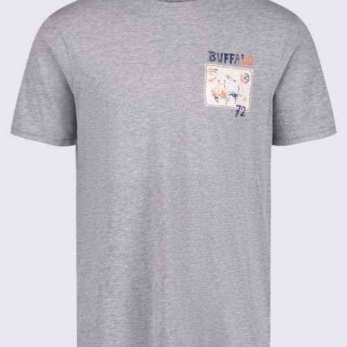 Buffalo David Bitton Tosim Men's Graphic T-shirt in Heather Grey - BM24329 Color