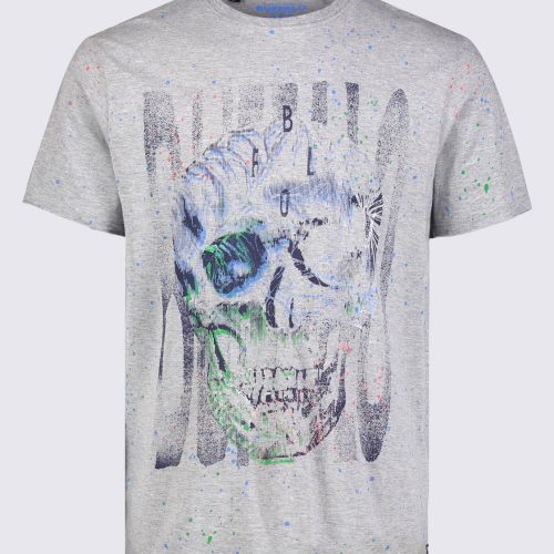 Buffalo David Bitton Tulum Men's Short Sleeve Graphic T-shirt, Heather Grey - BM24334 Color 