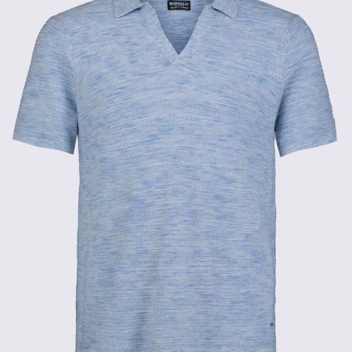 Buffalo David Bitton Woopy Men's Short Sleeve Polo in Clear Sky Blue - BM24361 Color