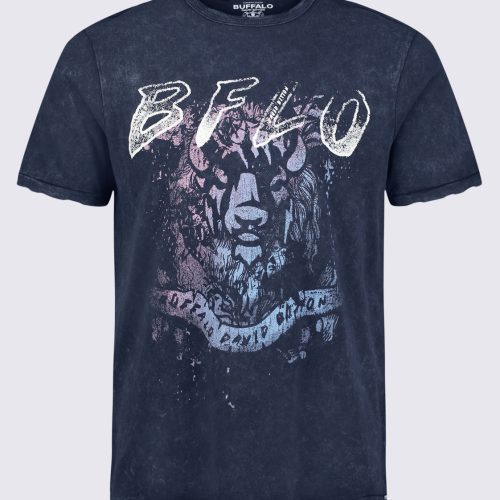 Buffalo David Bitton Tizoc Men's Short Sleeve Graphic T-shirt, Black - BM24410 Color