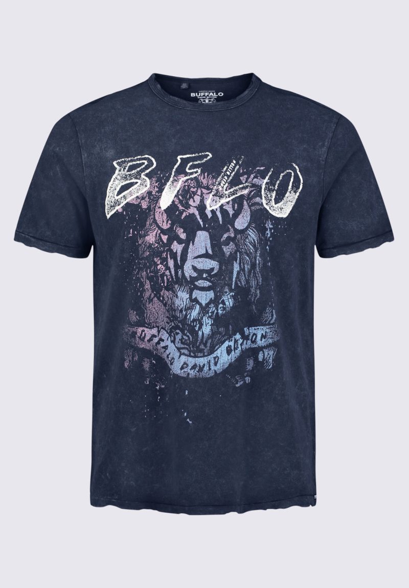 Buffalo David Bitton Tizoc Men's Short Sleeve Graphic T-shirt, Black - BM24410 Color