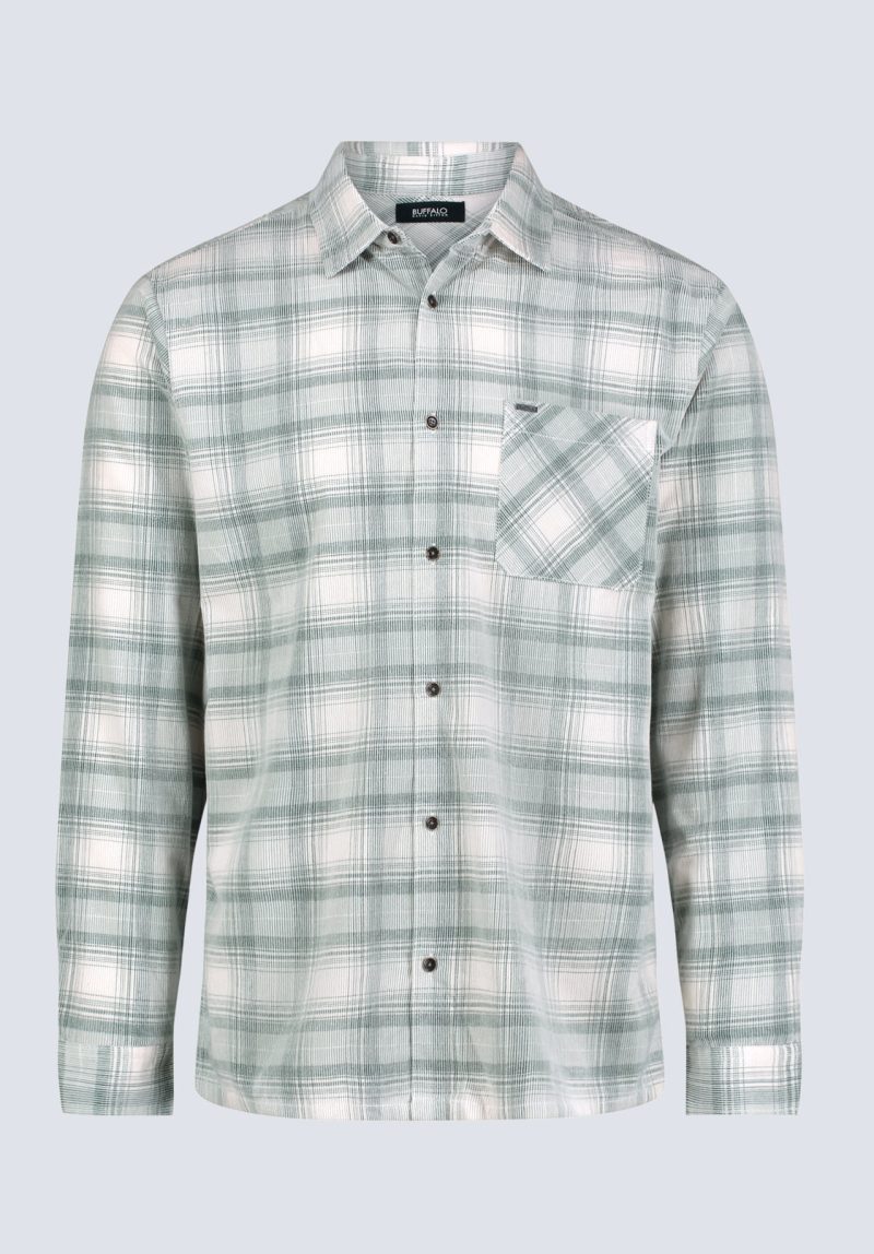 Buffalo David Bitton Satro Men's Plaid Button-Up Shirt, Green - BM24498