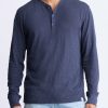 Buffalo David Bitton Kandid Men's Long-Sleeve Henley Top, Midnight blue - BM24522