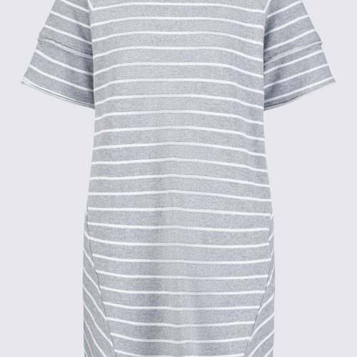 Buffalo David Bitton Delfina Women's T-Shirt Dress, Grey and White Striped - KD0006S Color 