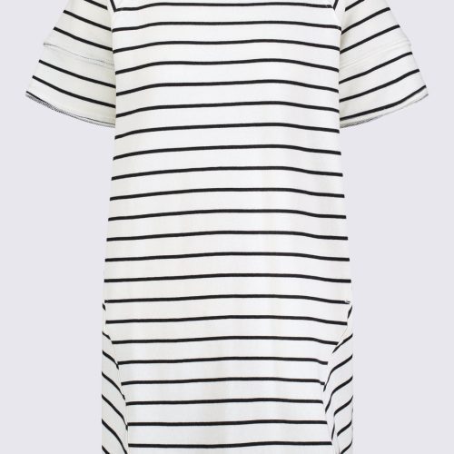 Buffalo David Bitton Delfina Women's T-Shirt Dress, White and Black Striped - KD0006S Color 