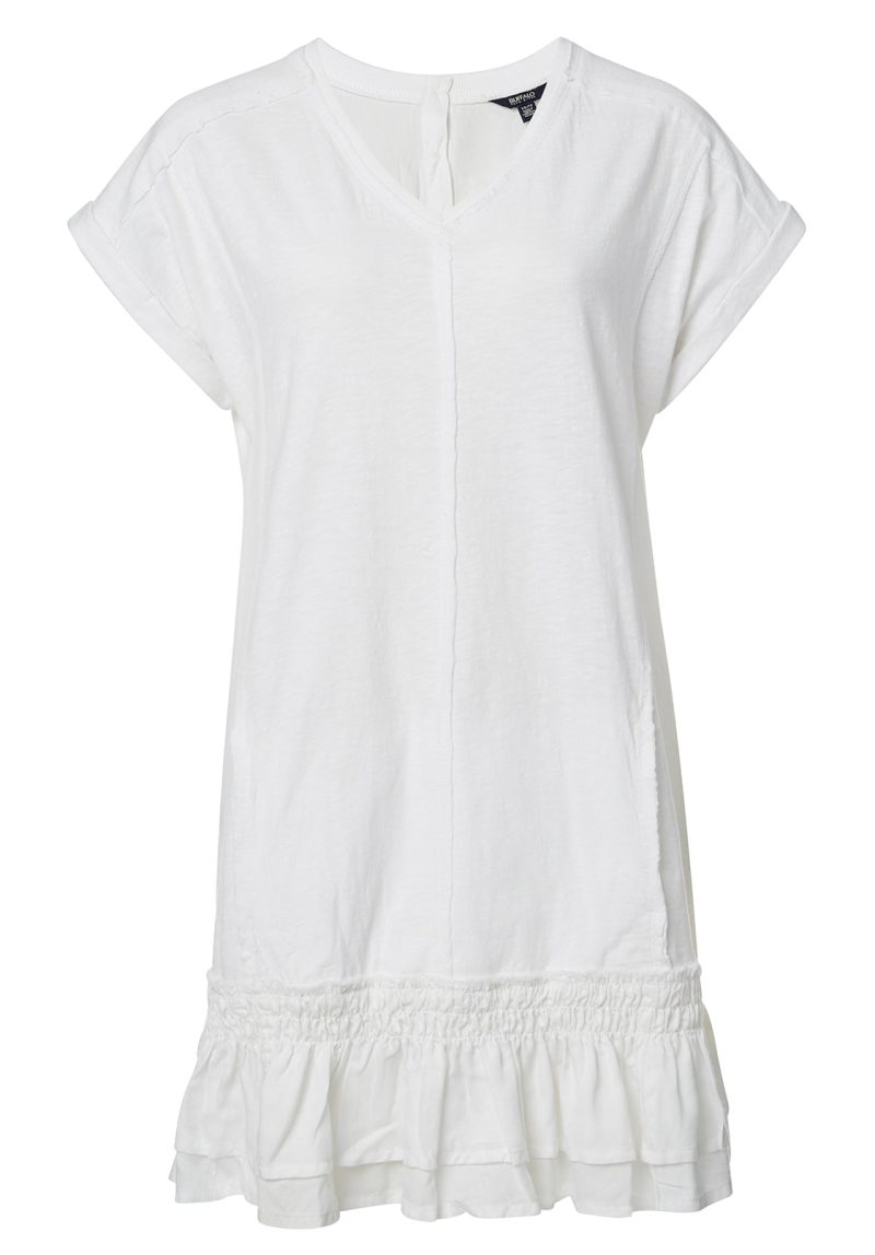 Buffalo David Bitton Halee Ruffle Pocket Dress - KD0715P Color WHITE