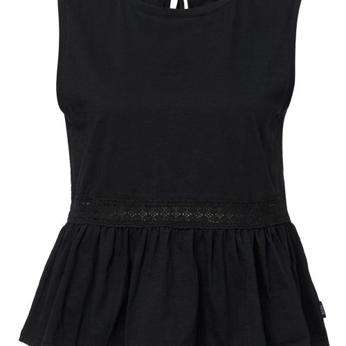 Buffalo David Bitton Farren Black Women’s Peplum Tank Top - KT0029S  