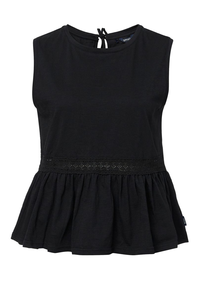 Buffalo David Bitton Farren Black Women’s Peplum Tank Top - KT0029S