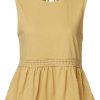 Buffalo David Bitton Farren Curry Yellow Women’s Peplum Tank Top - KT0029S