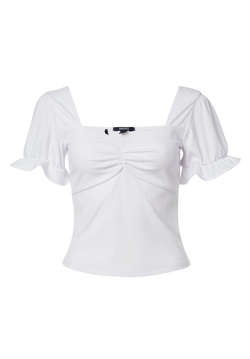 Buffalo David Bitton Amari Flutter Sleeve Top - KT0660P Color WHITE