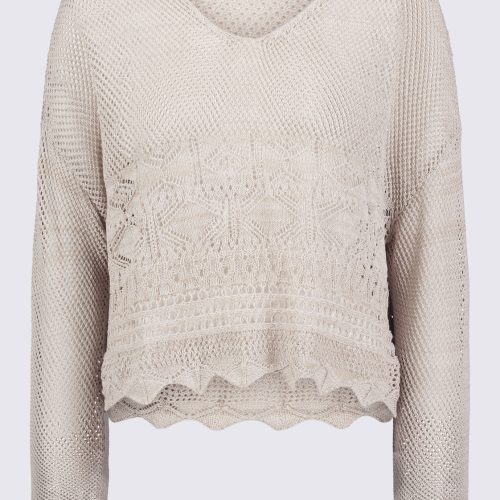 Buffalo David Bitton Cornelia Women's Crochet Cropped Sweater, Tan - SW0056S Color 