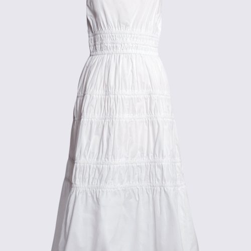 Buffalo David Bitton Balia Women's Long Ruched Tiered Dress, White - WD0047S Color 