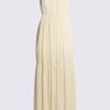 Buffalo David Bitton Assisi Women's Maxi Tiered Striped Dress, White and Yellow - WD0048S Color